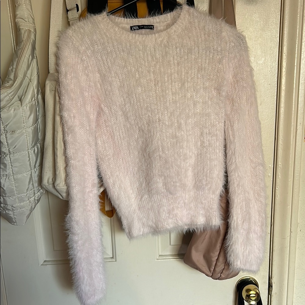 Zara Fuzzy Pink Sweater